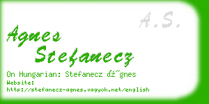 agnes stefanecz business card